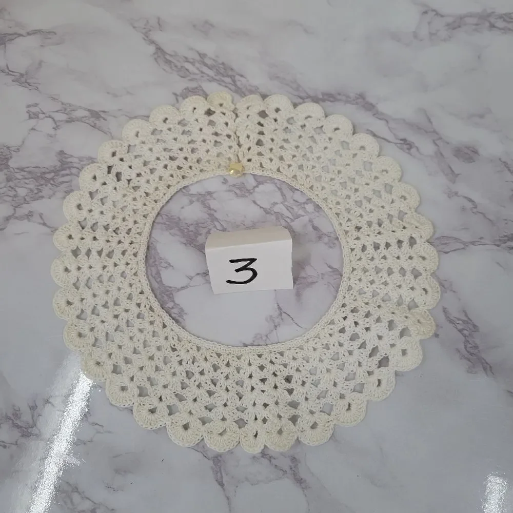 Vintage Crochet Collar Knit with scalloped edge